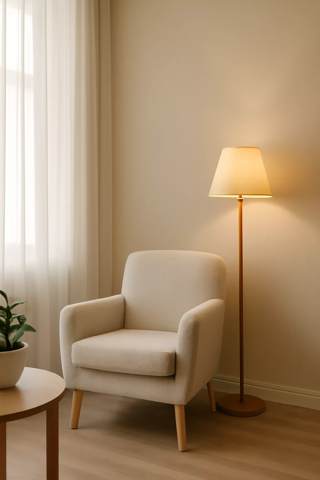 Consulta de terapia con luz natural, butacas cómodas y ambiente sereno